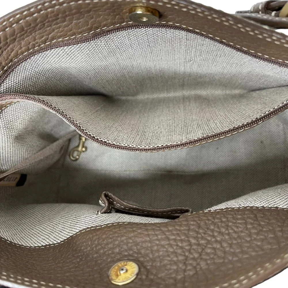 Dooney & Bourke Purse Monogram Canvas Vintage Shoulder Bag Satchel Brown Y2K